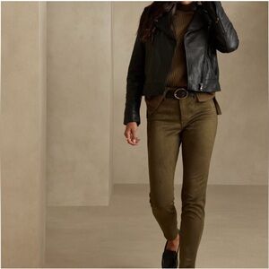 Banana Republic Sued Olive Color High-Rise Skinny Pants